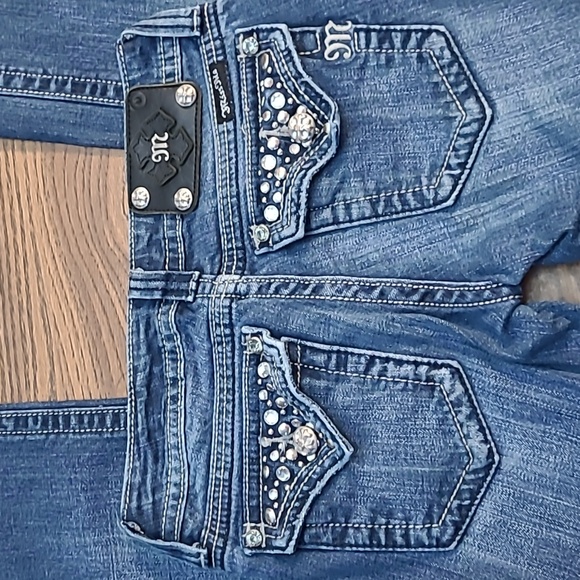 BLING BLING Miss Me Jeans Straight Leg Size 26 ☺☺☺ - Picture 5 of 8